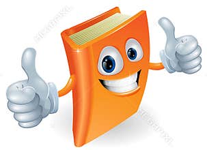 Thumbs up book cartoon character