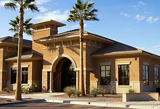 Modern corporate office and retail building