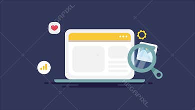 Digital advertising, promotion, marketing media concept. 2d animation video clip.