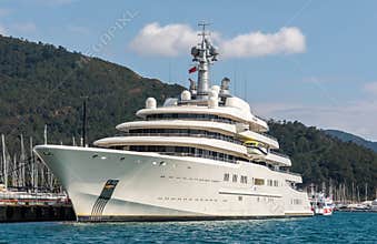 M/Y Eclipse superyacht owned by  Russian oligarch Roman Abramovich, in Netsel Marina port of Marmaris, Turkey