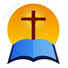 Cross with bible