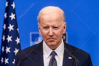 Joe Biden, President of United States of America, during press conference after NATO extraordinary SUMMIT 2022