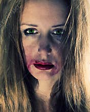 Emotional portrait of the young depression woman