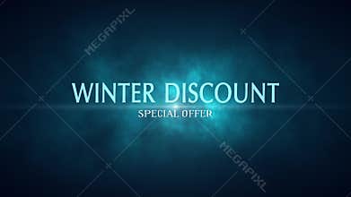 Winter discount. Special offer dumping, percentages, purchases, sale. Art intro.
