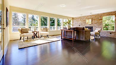 Beautiful modern large bright living room.