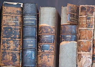 Old books, original old books with worn book covers