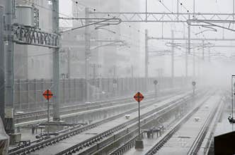 Rails in the rain