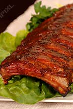 Slab of barbeque ribs