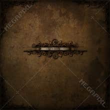Brown texture with flourish corners & plaque