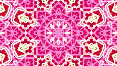 Abstract Pink Kaleidoscope Patterns. 4K Motion Graphics Background.