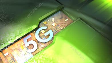 Computer generated, 5G connectivity technology animation.
