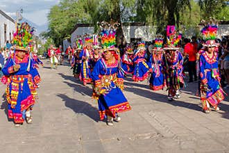 Dancing festival of indigenous people of South America, north Chile
