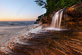 Waterfall at the beach.