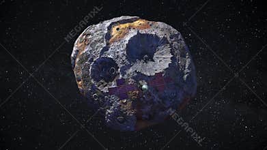 Psyche asteroid in space
