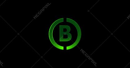 Green color Letter B Company logo animate in black background 4k footage video