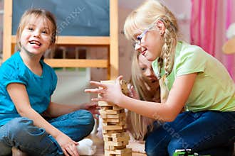 Children playing at home
