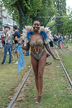Disguised African girl smoking weed at the Rotterdam festival 2019