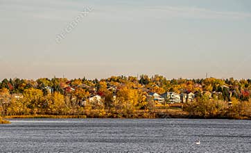 Panoramic view of Quincy Reservoir near Denver, Colorado