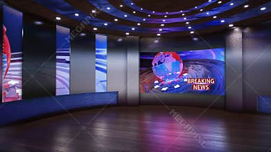 TV studio 3d rendering