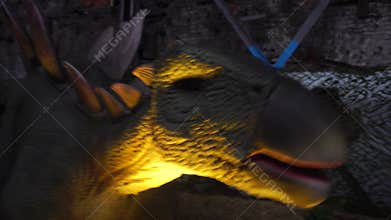 Giant herbivorous stegosaurus dinosaur from Cretaceous