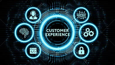 Business, Technology, Internet and network concept. Virtual screen of the future and sees the inscription: Customer experience