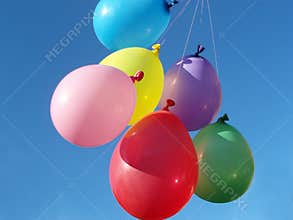 Many colored balloons