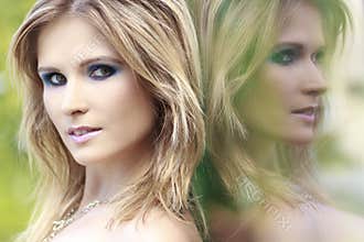 Blond woman and reflection