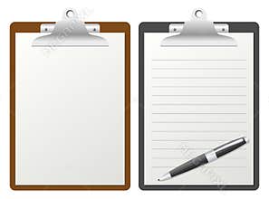 Clipboard with Blank Paper