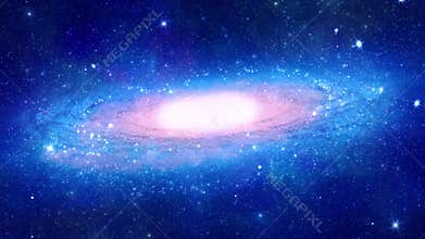 3D Nebula Galaxy, Flight through Universe, Interstellar space travel, Traveling through Cosmos Loop background
