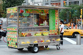 Fruit Juice Cart at Columbus Circle, New York City