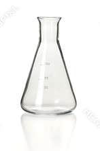 Empty chemistry Erlenmeyer flask