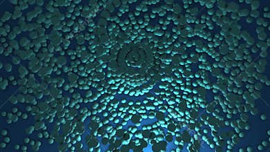 Airy blue spheres. 3D render