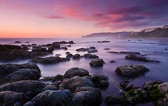 Smooth dreamy beach at sunset