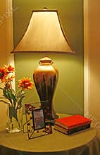 Unusual lamp on night stand