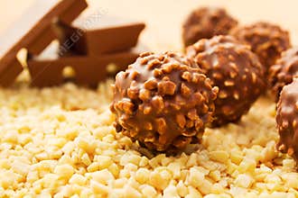 Chocolate candy with nuts