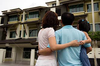 Family with dream house