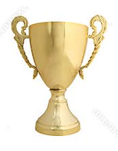 Trophy on white with path