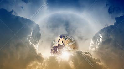 Planet Earth in sky