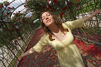 Feeling the sunlight on her face