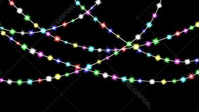 Colourful decorative lights motion graphics with night background