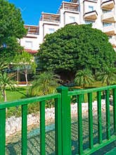 Belek, Antalya, Turkey - May 11, 2021: Bellis Deluxe Hotel in the summer morning