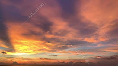 moving pink and yellow light clouds. dawn, sunset cloudscape. beauty in nature and moment