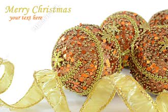 Gold and orange Christmas decorations