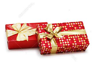 Two gifts boxes isolated on th