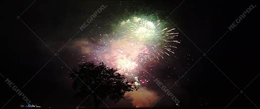 Night Scenes - Dolomite Fireworks on August 15th 2024 - Anamorphic Lens