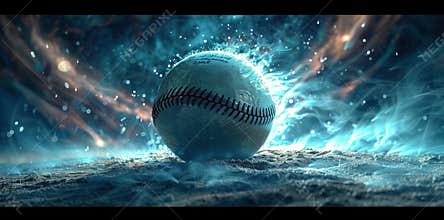 Cool Baseball Background. High Detailed Plain Background Concept