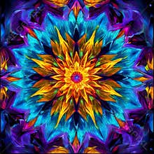 Vibrant kaleidoscope pattern in vivid colors