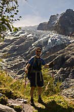 Backpacker in the outdoors