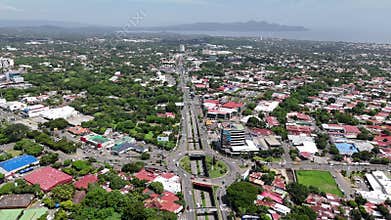 Managua landscape aerial drone view in central America