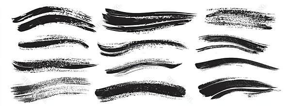 Isolated on white, wavy horizontal lines. Set of marker hand drawn line borders and doodle design elements. Hand drawn